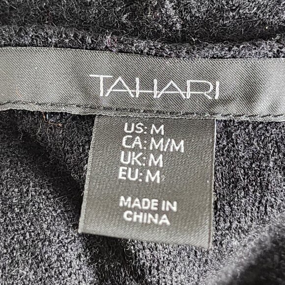 Tahari 100% Boiled Wool Open Sleeveless Cardigan w/ Zippered Pockets - Picture 4 of 5